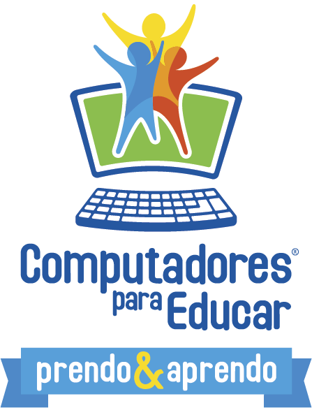 Logo de Computadores para Educar en vertical con eslogan